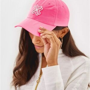 Lilly Pulitzer Pink Runaround Hat Baseball Hat Adjustable Rousseau Logo Running